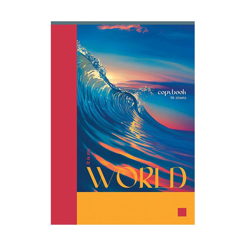 Тетрадь 96л., А4, клетка, на гребне BG "Мой мир", глянцевая ламинация