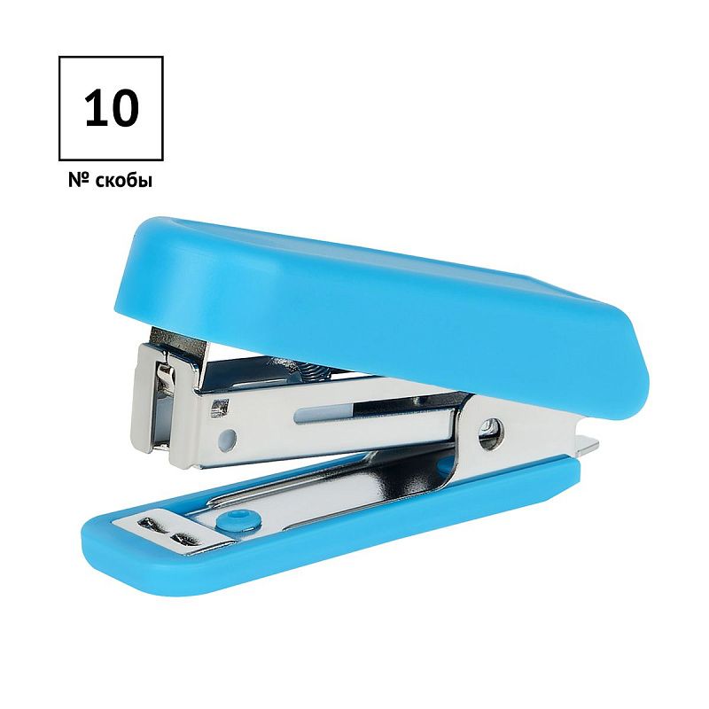 Мини-степлер №10 OfficeSpace до 7л., пластиковый корпус, синий