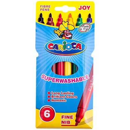 Фломастеры Carioca "Joy", 06цв., смываемые, картон, европодвес