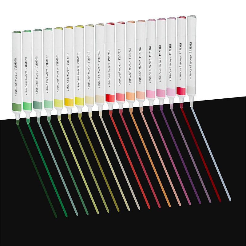 Маркеры акриловые Гамма "Классические", 36 цв., трехгран., пластик.бокс