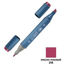 Маркер двусторонний для скетчинга Гамма "Студия", корпус трехгранный, пулевид./клиновид. наконечники, красно-розовый