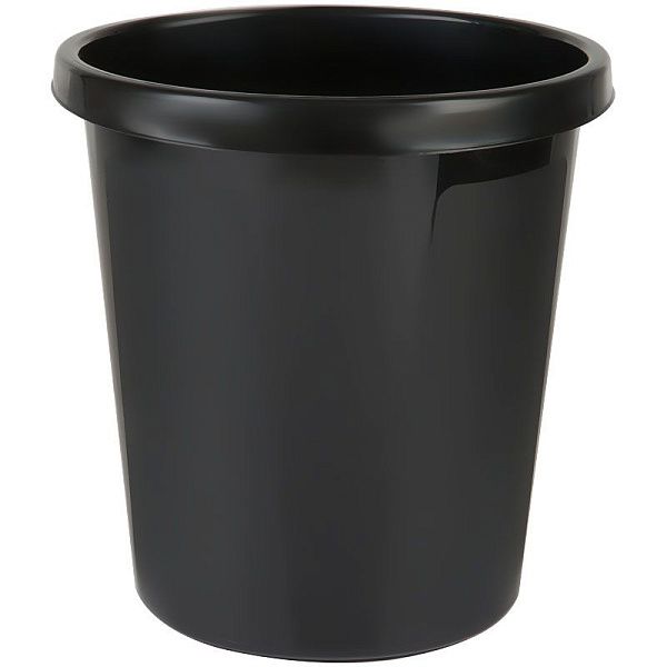 Корзина для бумаг СТАММ, 9л, цельная, черная