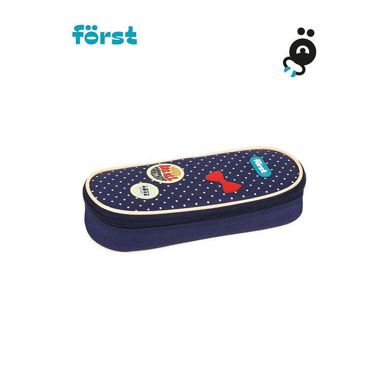 УЦЕНКА - Пенал корпусный 1 отделение, 220*90*45 Först "Горошек", полиэстер (осн 352062) 