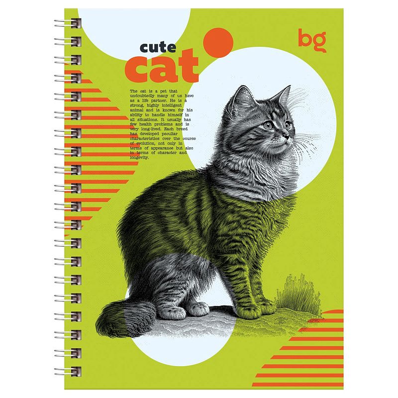Записная книжка А6 80л., на гребне BG "Наши питомцы", глянцевая ламинация, твердая обложка