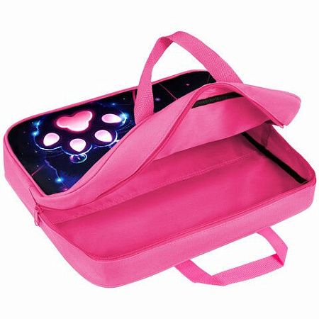 Папка на молнии с ручками BRAUBERG А4, 1 отделение, полиэстер, 80 мм, Pink lava, 273299 
