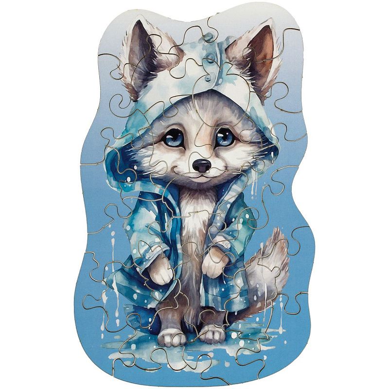 Деревянный пазл в яйце ТРИ СОВЫ "Волчонок" 