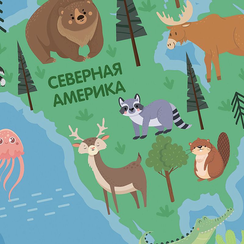 Клеенка для уроков труда Мульти-Пульти "Карта мира", 50*70см, ПВХ