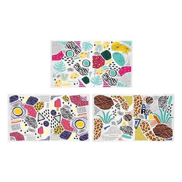 Набор обложек (3шт.) 210*350 для дневников и тетрадей в мягком переплете, Greenwich Line, ПВХ 180мкм, "Art therapy"