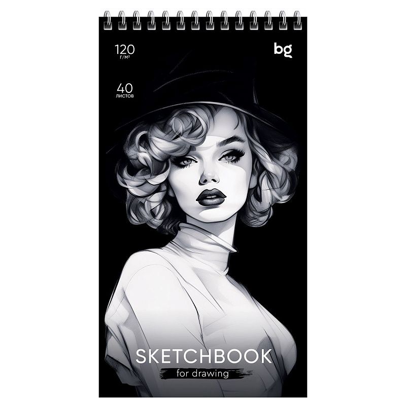 Скетчбук 40л.,105*195мм, BG "Fashion Week", на гребне, 120г/м2