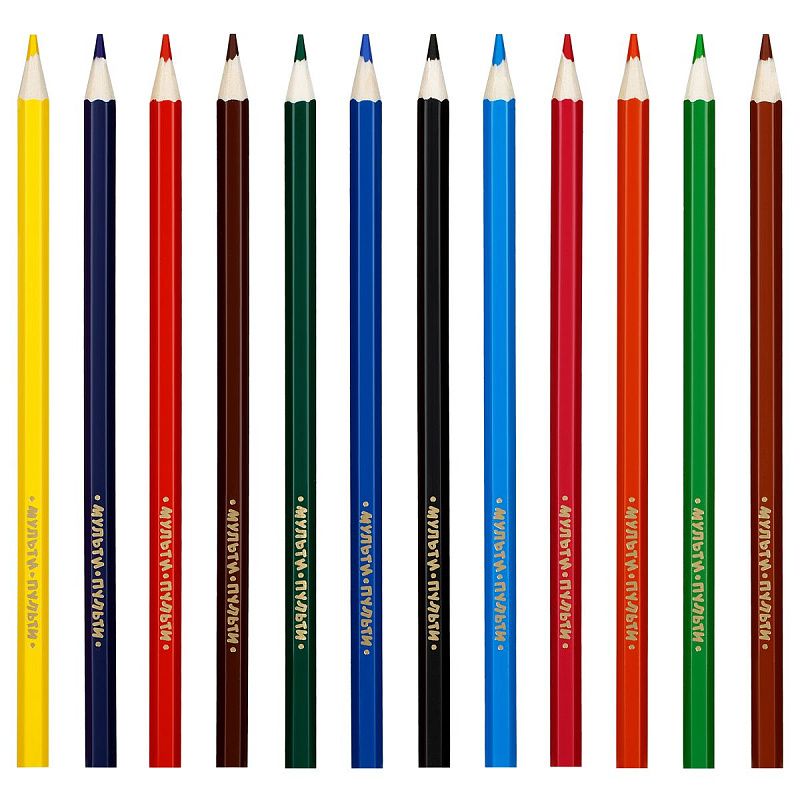 Карандаши цветные Мульти-Пульти "Енот в Индии", 12цв., заточен., картон, европодвес