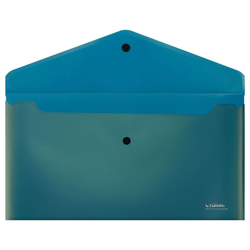 Папка-конверт на кнопке СТАММ "Хамелеон" С6, 180мкм, пластик, непрозрачная, зеленый хамелеон 