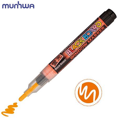 Маркер меловой MunHwa "Black Board Marker" оранжевый, 3мм, водная основа 