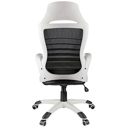 Кресло игровое Helmi HL-S05 "Podium", ткань/сетка/экокожа черная, пластик белый