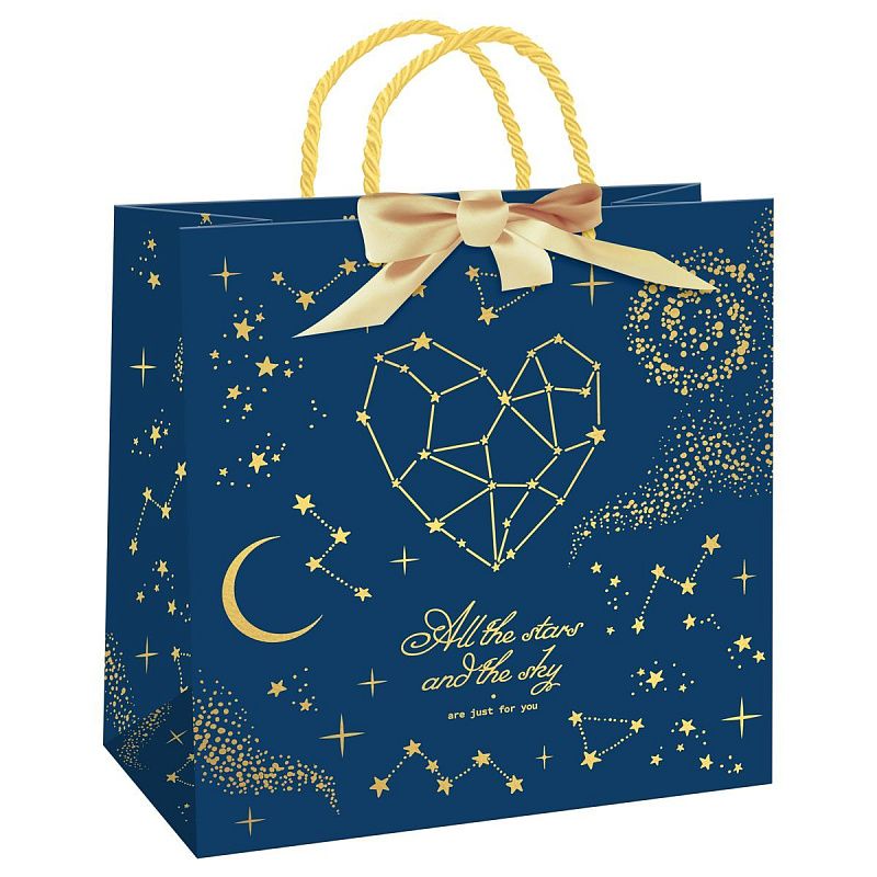 Пакет подарочный 20*20*10см MESHU "Stars magic", фольга,  матовая ламинация