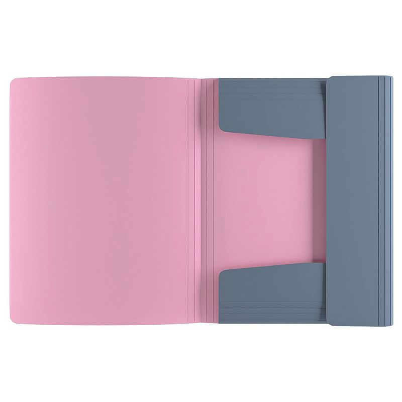 Папка на резинке Berlingo "Soft Touch Pro" А4, пластик, 600мкм, серая, внутр. лиловая, софт-тач 