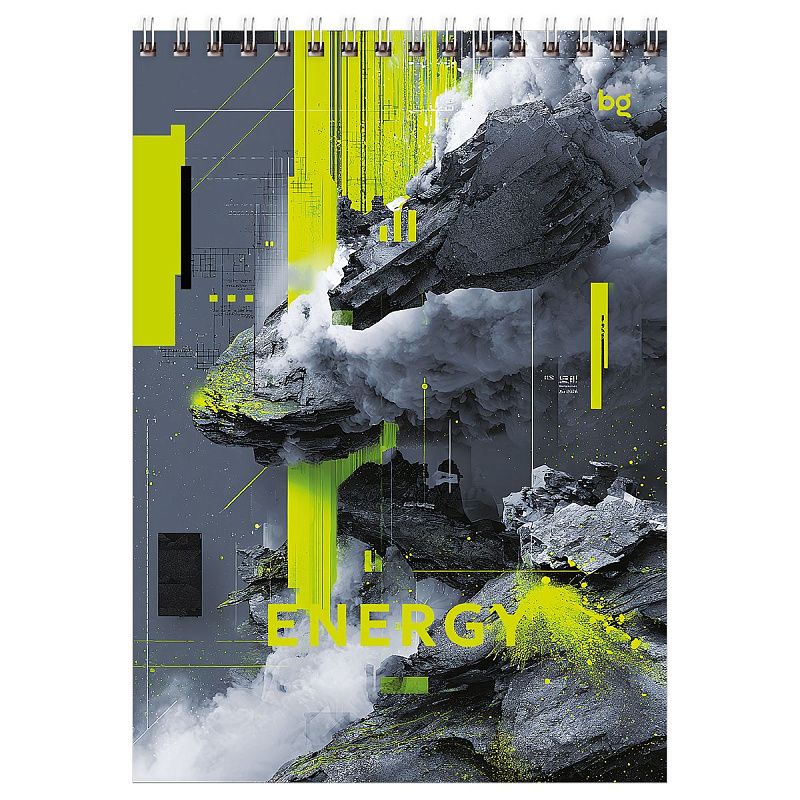 Блокнот А5 80л. на гребне BG "Energy", твердая подложка