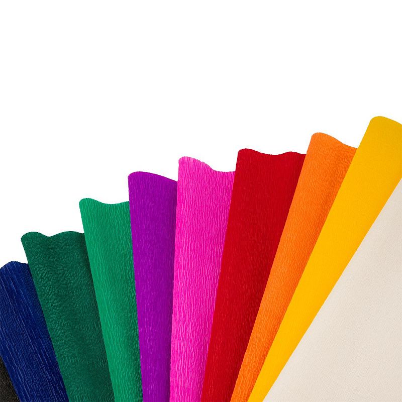 Набор крепированной бумаги ТРИ СОВЫ, 50*250см, 110г/м2, 10шт, интенсив, в рулонах