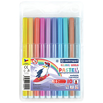 Фломастеры Centropen "Colour World. Pastel", 10цв., 2мм, смываемые, блистер