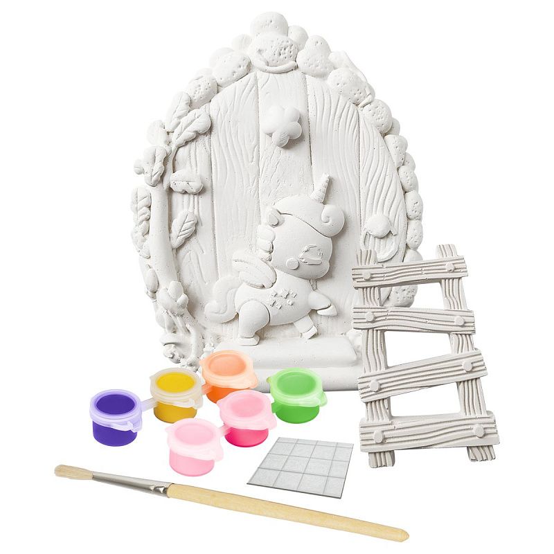 Набор для росписи из гипса ТРИ СОВЫ "В гостях у Единорога", с красками и кистью, картонная коробка