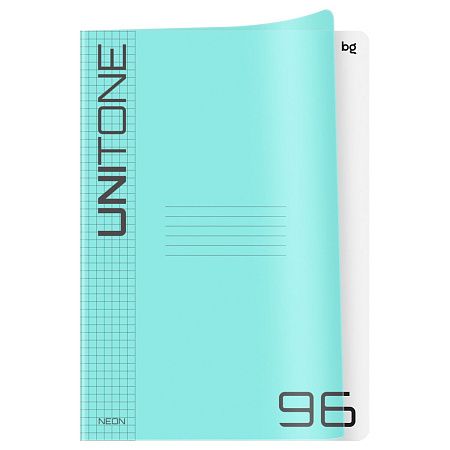 Тетрадь 96л., А4 клетка BG "UniTone. MIX", пластиковая обложка, микс цветов
