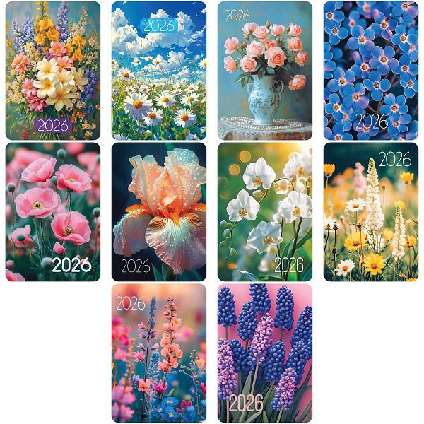 Календарь карманный, 65*95 мм BG "Цветы", глянцевая ламинация, ассорти, 2026г.