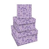 Набор квадратных коробок 3в1, MESHU "Мир планет", (19,5*19,5*11-15,5*15,5*9см)
