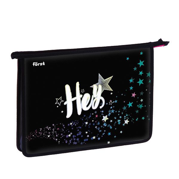 Папка для тетрадей 1 отделение, А4 Först "Hey!" , 340*245*40 мм, пластик, на молнии