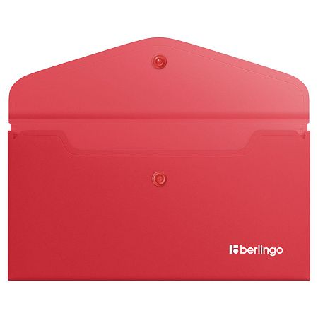 Папка-конверт на кнопке Berlingo "Soft Touch", C6, 200мкм, софт-тач, коралловая 