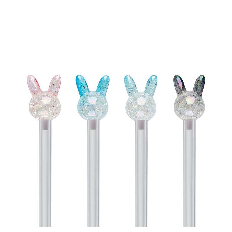 Ручка шариковая MESHU "Crystal Rabbit" синяя, 0,7мм, корпус ассорти, с топпером 