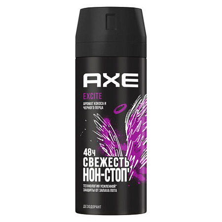 Дезодорант аэрозольный 150мл AXE "Excite", усиленная защита, ш/к 50708 