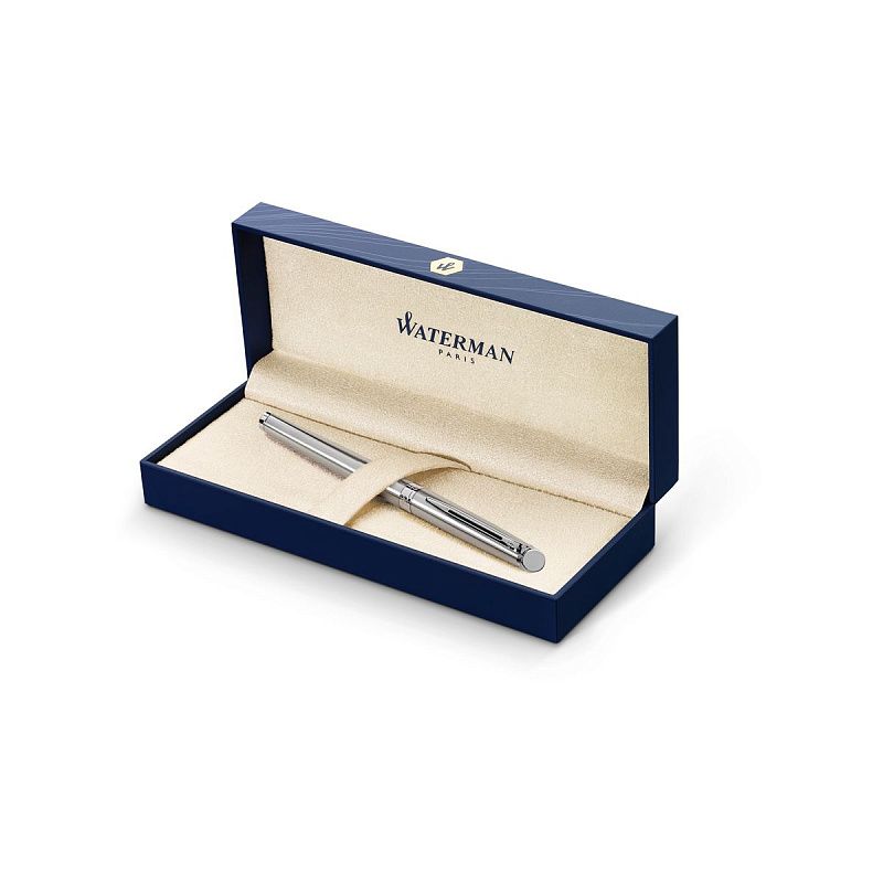 Ручка-роллер Waterman "Hemisphere Stainless Steel PT" черная, 0,8мм, подарочная упаковка 