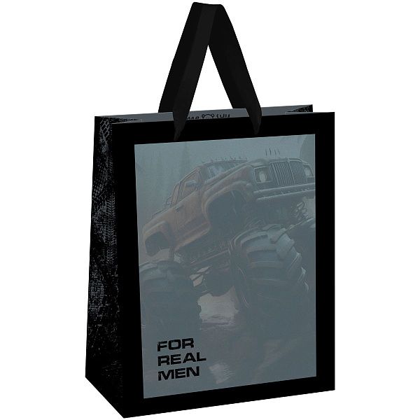 Пакет подарочный 26*32*12см MESHU "For man", выборочный лак, матовая ламинация