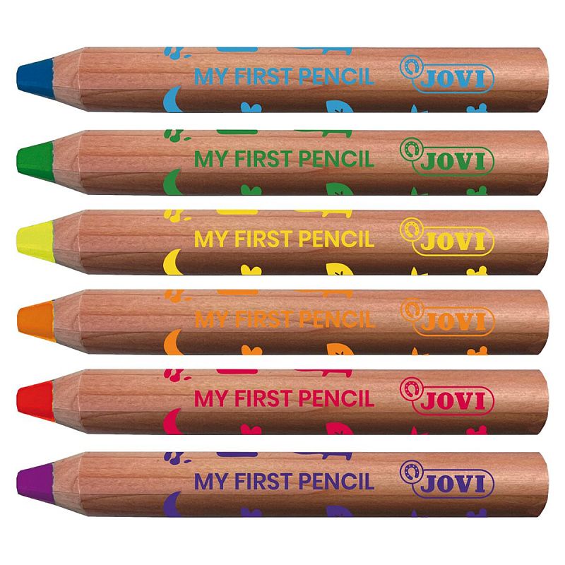 Карандаши цветные JOVI "My first" 4в1, 6цв., утолщ., заточен., картон, европ., с точилкой