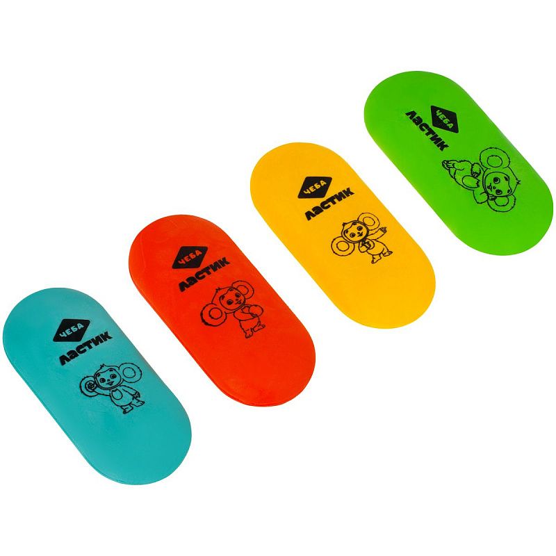 Ластик Мульти-Пульти "Чебурашка", овальный, термопластичная резина, 60*28*12мм 