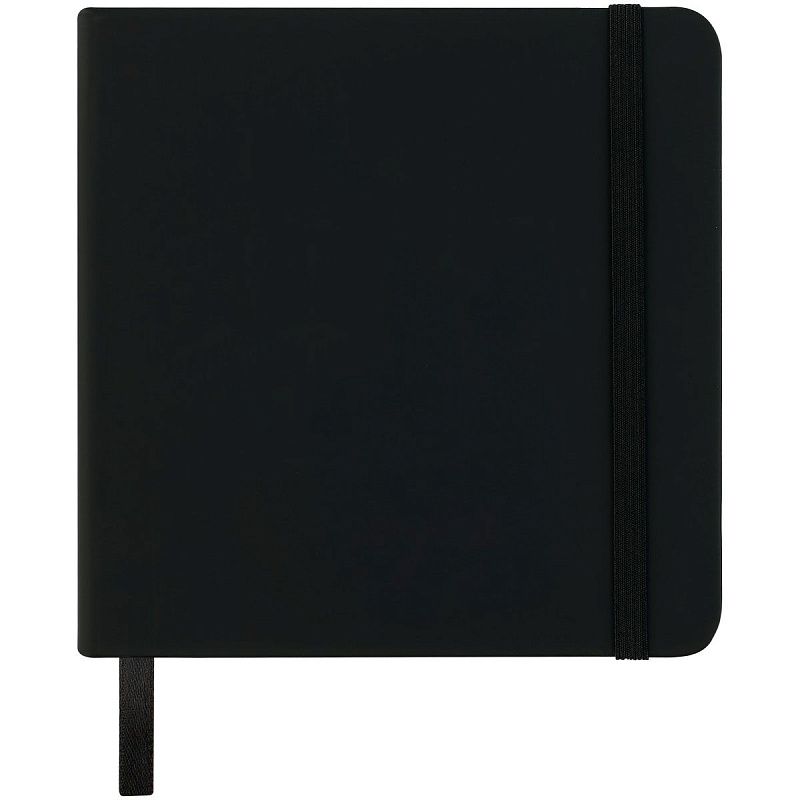 Скетчбук 80л., 120*120 Гамма "Студия", черный, твердая обложка, на резинке, белая, 140г/м2