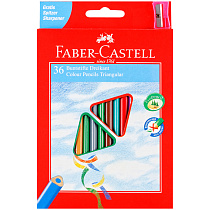 Карандаши цветные Faber-Castell "Ecopen" 36цв., трехгран., заточен., картон, европодвес, с точилкой