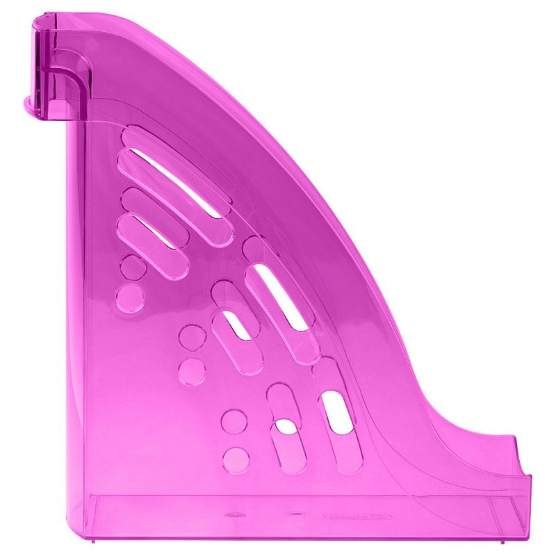 Лоток для бумаг вертикальный СТАММ "Эксперт", тонированный, слива, ширина 95мм