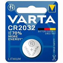 Батарейка 1 шт., VARTA ELECTRONICS, CR2032, литиевая, блистер, 6032101401