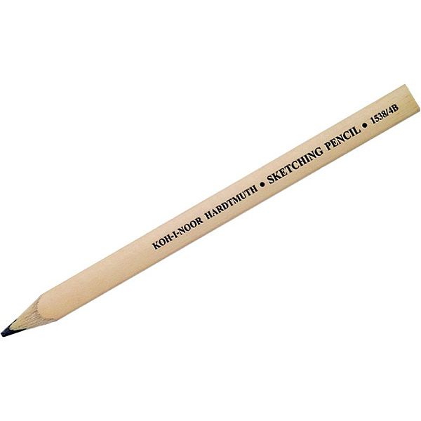 Карандаш ч/г для скетчинга Koh-I-Noor "1538" 4B, неокр. корпус, плоский, заточен