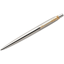 Ручка гелевая Parker "Jotter Stainless Steel GT" черная, 0,7мм, кнопочный механизм, подарочная упаковка