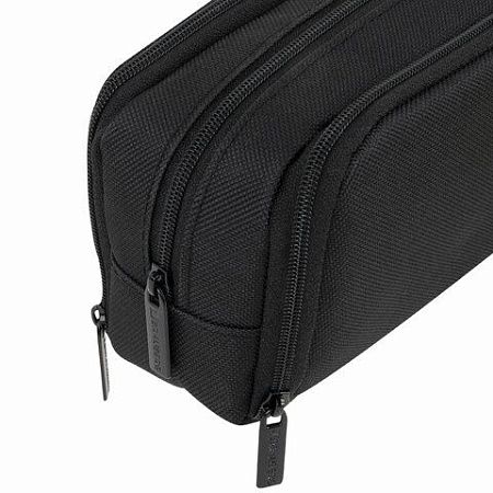 РЕЗЕРВ Пенал-органайзер BRAUBERG, 2 откидные планки, полиэстер, 23x9х7см, Total black, 272317 