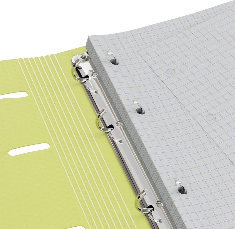 Тетрадь на кольцах А5, 120л., BG "Neon", пластиковая обложка, желтый, с резинкой