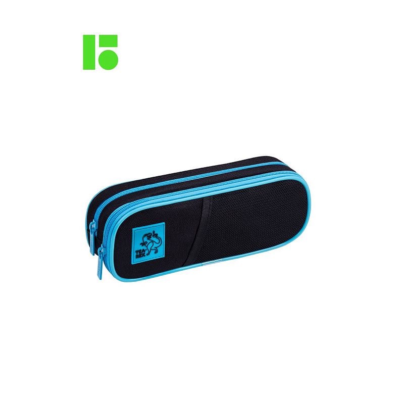 Пенал мягкий 2 отделения, 220*80*50 Berlingo "Tea rex", полиэстер, внутренний органайзер 