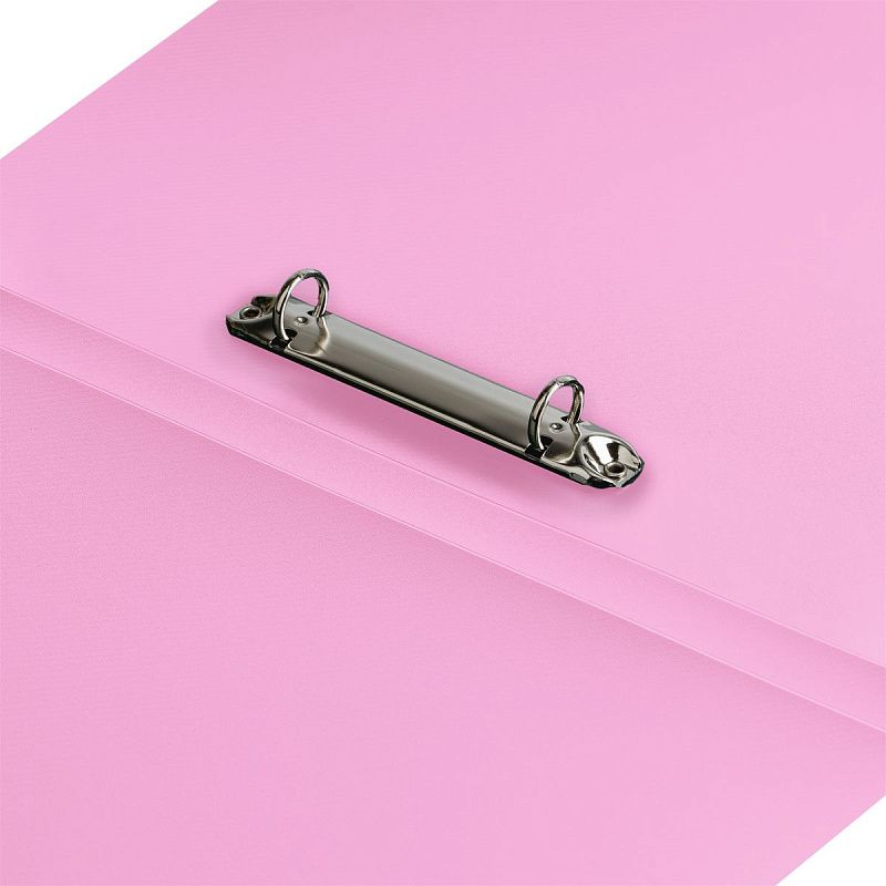 Папка на 2 кольцах СТАММ А4, 25мм, 500мкм, пластик, пастель, розовая 