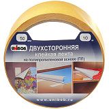 Клейкая лента двусторонняя Unibob, 50мм*10м, полипропилен, инд. упаковка