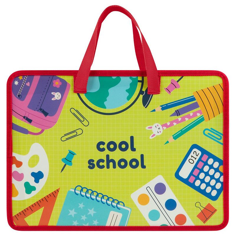 Папка с ручками А4 ArtSpace "Папка школьника ", пластик, на молнии, 70мм 