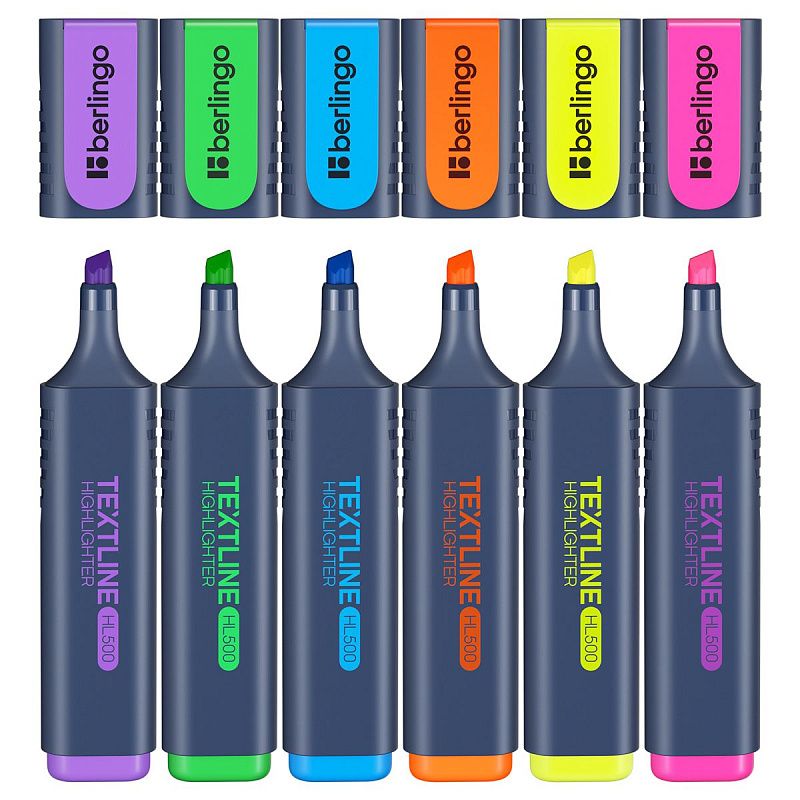 Набор текстовыделителей Berlingo "Textline HL500" 06цв., 1-5мм, чехол с европодвесом 
