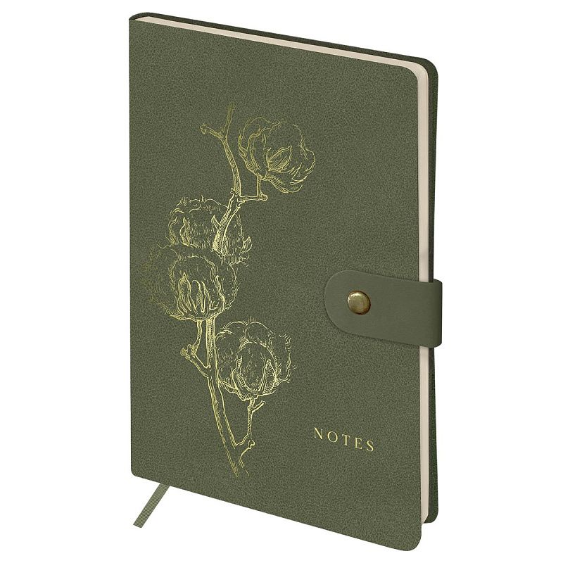 Записная книжка А5 80л., ЛАЙТ, кожзам, Greenwich Line "Outline. Cotton", с замком, тиснение фольгой, внутренний карман, блок в точку