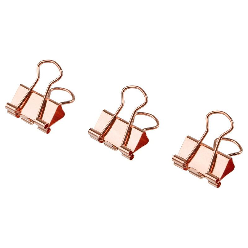 Зажимы для бумаг 19мм, MESHU "Rose Gold", 10шт., ассорти, пакет с замком зип лок, европодвес