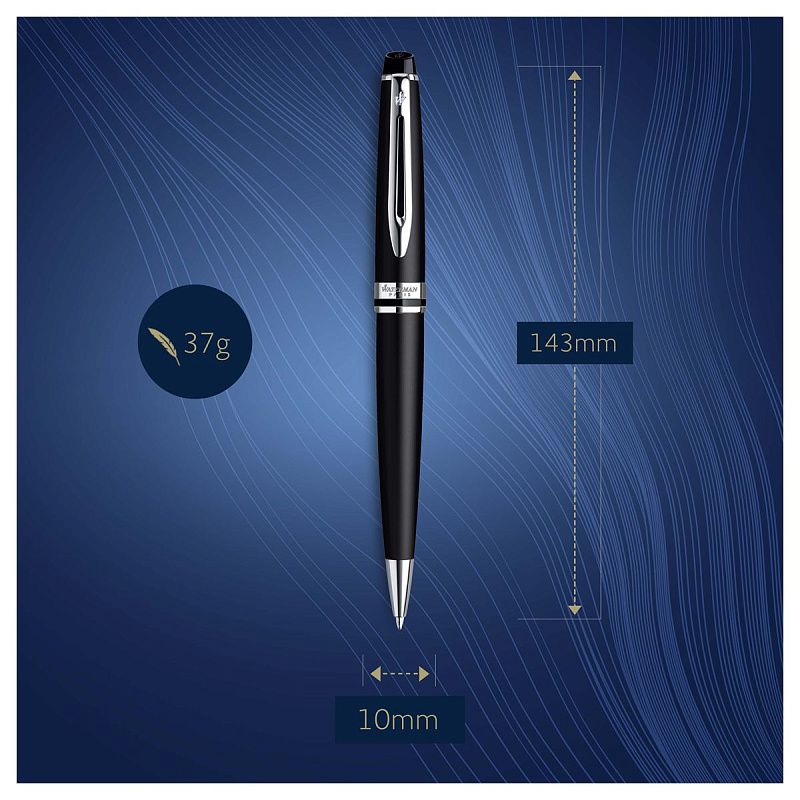 Ручка шариковая Waterman "Expert Matte Black PT" синяя, 1,0мм, подарочная упаковка 